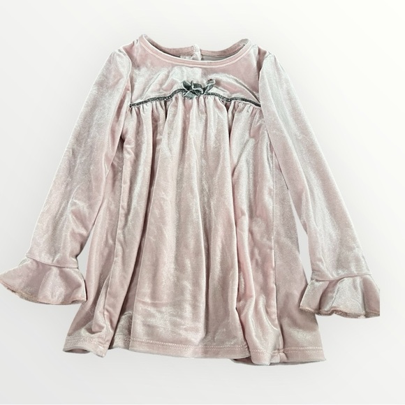 Girl’s 3T Pink Long Sleeve Dress with Ruffle Cuffs - Picture 1 of 1